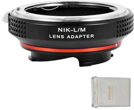 PHOLSY Objektivadapter Kompatibel mit Nikon F Objektiv und Leica M Kamera | Manueller Bajonettadapter Kompatibel mit Nikon F auf Leica M, AI auf LM, Nikon F auf LM