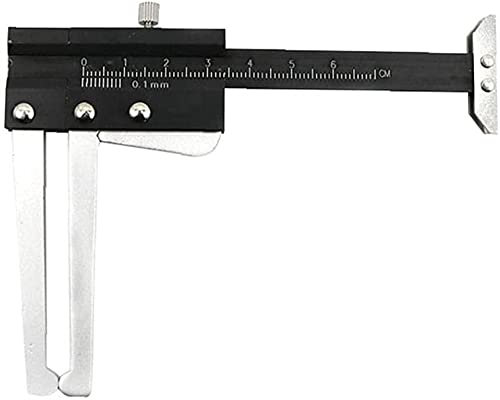 UNbit Bremsscheiben-Messschieber, Reifenprofiltiefenmesser, Messwerkzeug, Dickenlineal, 2-in-1, Aluminium, 0–60 mm, Schwarz