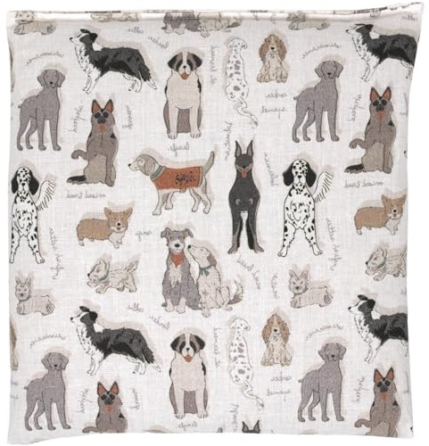 Bio-Bio Körnerkissen 19x19cm. Bio-Füllung & Bio-Stoff Liebe Hunde. Als Wärmekissen und Kältekissen