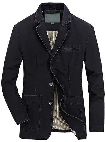 Blazers décontractés en coton pour homme, veste décontractée pour homme à manches longues, en coton, avec revers, trois boutons, élégante, veste de costume d'affaires, veste légère pour mariages
