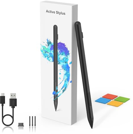 Surface Pen Stylus Stift mit 4096 Druckstufen, Radierer & Rechtsklick, Palm Rejection - Microsoft Surface Pen für Surface Pro 11/10/9/8/7/6/5/4/3/X, Surface Go/Laptop/Studio/Book