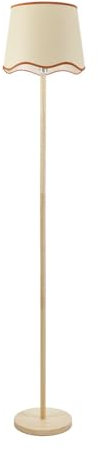 ValueLights | Tripod Light Wood Floor Lamp with Rust Trim Scallop Shade Living Room Lounge Light | Floor Lamps, Home Décor & Improvement Essential | Included LED Bulb