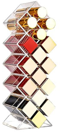 Casbomy Lippenstift Organizer, 16 Plätze Acryl Lippenstift Halter, Lipgloss Behälter, Transparent Vertikale Fische Geformte Lipstick Organizer Aufbewahrung für Bad Waschtischplatte und Schminktisch