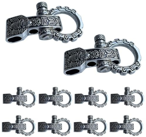 ivamulie Lot de 10 boucles de nœud en paracorde à vis - Manille d'ancrage - Manilles réglables - Boucles pour bracelet en paracorde