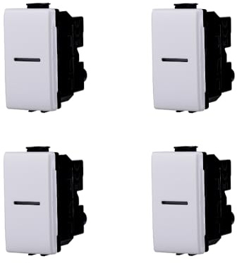 gloca Set 4 Interruttori 1P Assiali 16A 220V Compatibili Con Serie Matix