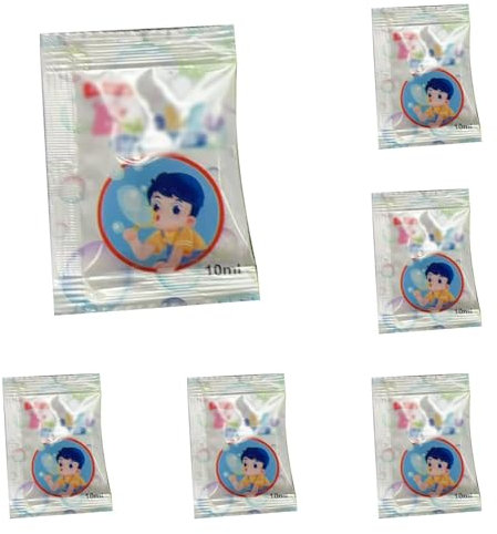 Generisch Seifenblasenflüssigkeit Seifenblasen Flüssigkeit Konzentrat für Seifen Blasen für Maschinen und Pistolen Seifenlösung zum Mischen mit Wasser für Kinder, 10ML Nachfüll Beutel (5pcs)
