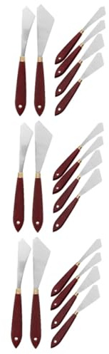 ARTIBETTER 3 Sätze Ölfarbenschaber Malspatel Zeichenwerkzeug Pigmentmischschaber Zeichenschaber Farbwannenschaber Pigmentschaber Künstlerbedarf Holz 6 Stück * 3