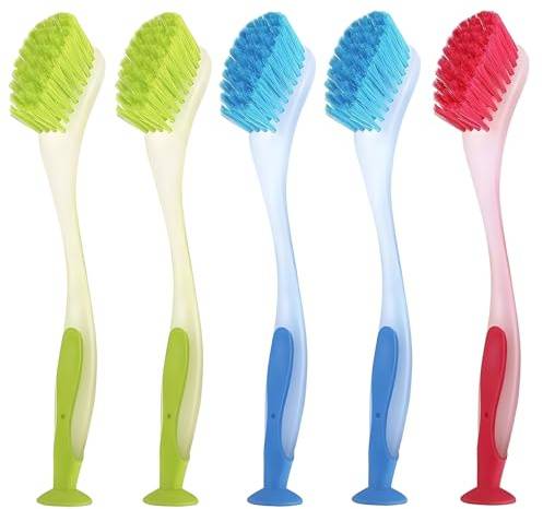 5PCS Dish Brushes for Washing Up Long Handle Washing Up Brushes for Kitchen | 2 Green 2 Blue and 1 Red, Firm Bristle Sink Cleaning Brush, Kitchen Scrubbing Brush for Kitchen Sink Countertop and Pot