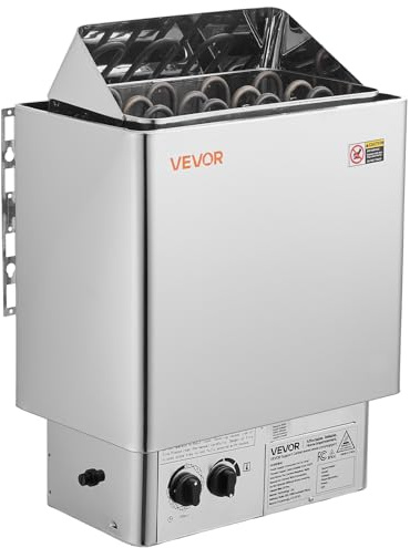 VEVOR Sauna Heater, 6KW 240V Electric Sauna Stove, Dry Steam Bath Saunas Stove with Pre-Drilled Bracket, Fit 176.5 to 317.8 CU.FT Saunas Rooms, Steam Bath Stoves for Home, Commercial, Leisure Venues