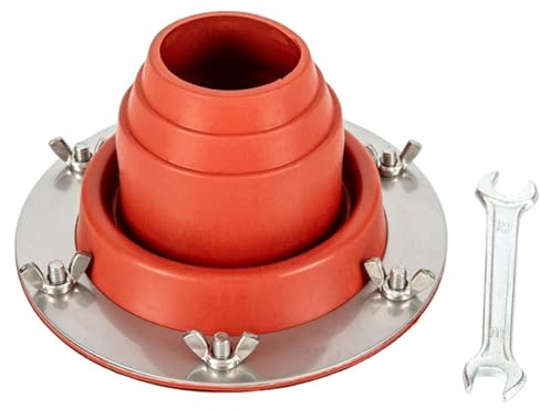 Ronyme Protector de Silicona para Chimenea, ventilación, Base Redonda, para Estufa de leña, para cabañas de Troncos, garajes, etc, Naranja