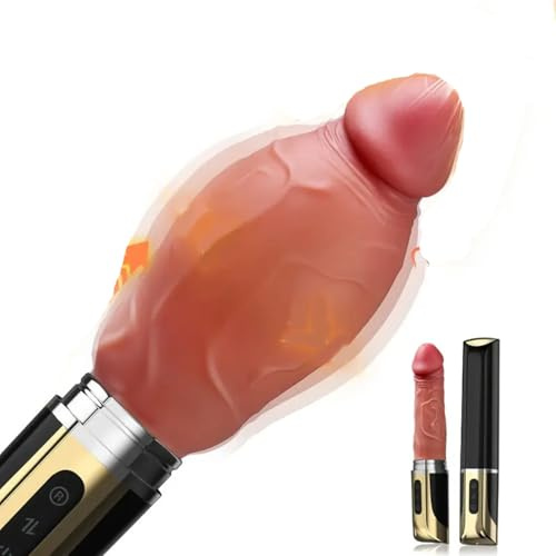 Dildo vibrante gonfiabile, diametro espandibile da 3,6 cm a 4,6 cm, 5 modalità di spinta e 10 modalità di vibrazione, realistico effetto rossetto, ideale per il gioco da soli o in coppia