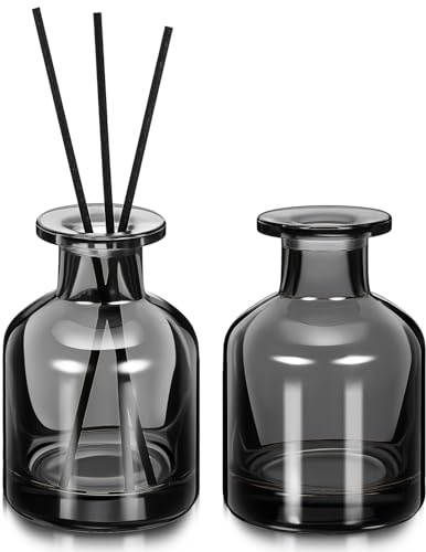 ABOOFAN 2 Piezas Botellas Difusoras de Vidrio Cilíndricas con Tapa Recargables y Portátiles para Aromaterapia Hogar Oficina y Coche