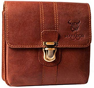 MATADOR 'Málaga Pro' robuste Echtleder Gürteltasche Leder Hüfttasche geräumige Outdoor Ledertasche Handytasche (Vintage Braun)