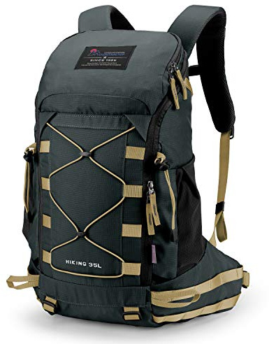 MOUNTAINTOP Mochila Trekking 35 litros Hombre Mujer Mochila de Senderismo Mochilas de Montaña para Viaje Acampadas Impermeable con Cubierta de Lluvia 50x30x18cm