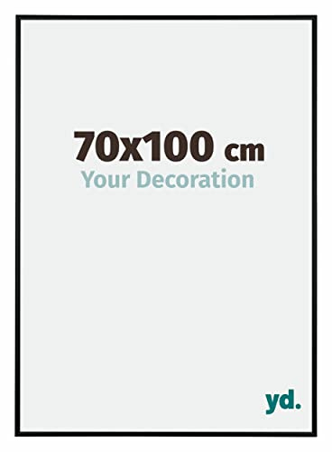 yd. Your Decoration - Bilderrahmen 70x100 cm - Schwarz Matt - Bilderrahmen aus Aluminium mit Acrylglas - Antireflex - 70x100 Rahmen - Kent