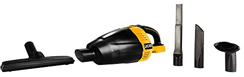 JCB 18V Cordless Handheld Vacuum Cleaner, Bare Unit, Includes Flexible Extension Hose, Swivel Floor Brush & Long Crevice Tool, 3 Year Warranty