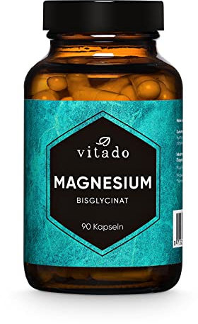 Magnesium Kapseln hochdosiert - 100mg elementares Magnesium als Bisglycinat - 90 Kapseln im Glas - Laborgeprüft - Vegan