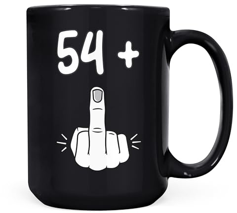 Mug Monster - Taza de 55 cumpleaños, I Am 54 + 1, regalo para niños de 55 años, taza novedosa - Taza de café de cerámica, regalo para hombres o mujeres, taza extragrande y gigante disponible, taza