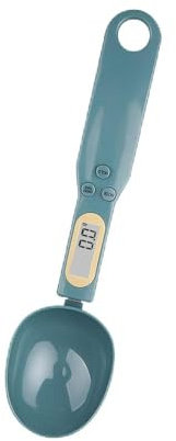 Cuchara medidora digital de 500 g con pantalla LCD Gramos Cuchara medidora Escalas Mini Balanza electrónica para alimentos Cuchara para cocina, batería verde oscuro
