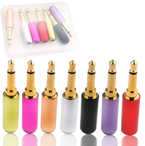 RUNCCI-YUIN 7 Stück TS Stecker 3,5 mm 2 Polig Löten, Audio und Video Stecker, 2polig, Mono 3,5mm, für Kopfhörer und Headset