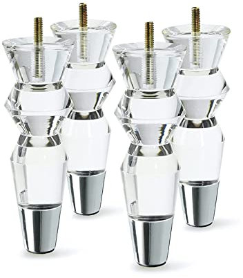 OGRAFF Hairpin Leg Tischbeine Chrome Acrylmöbel Beine 6.9inch Ersatzsofa Füße Kabinett Modern Klarer Dekor