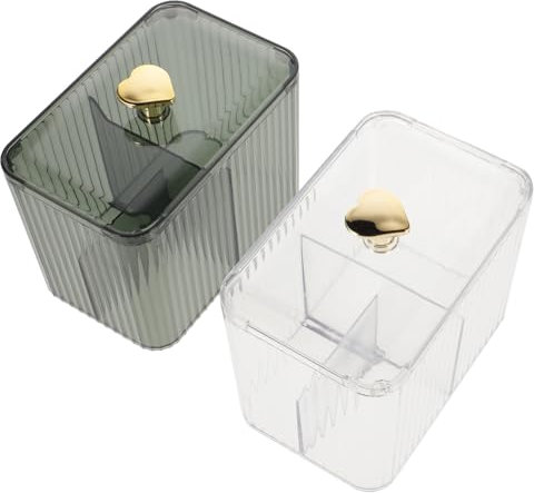 Amosfun Make-up-Behälter 2St Aufbewahrungskiste aufbewahrungsdose storage boxes Halter für Wattepads Bleistifthalter Wattestäbchen Aufbewahrungsbox für Wattebäusche Wattebausch Container