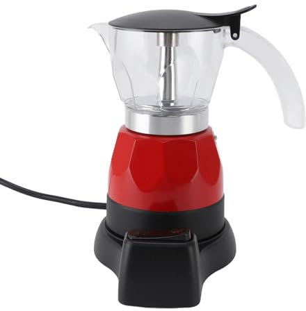 Cafetera Cubana, 150 Ml, 3 Tazas, Pequeña Cafetera Espresso Eléctrica Portátil Moka Pot, Cafetera Italiana de Aluminio a Prueba de Goteo con Filtro y Base Desmontable para Viajes