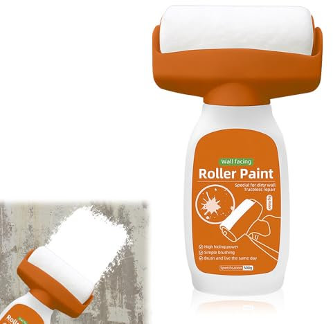 AVCXEC 500g Rodillo de Pasta de Reparación de Paredes, Rodillo De Pintura para Reparar Paredes, Pintura Látex con Rodillo, Pintura de Reparación de Paredes para Pintarpara Manchas, Graffiti