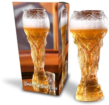 WXStar Football Pint Glass, Novelty World Cup Beer Mug, Creative Pint Mug, Funny Beer Glasses, Soccer Beer Glasses, Gift for Men (450ml)