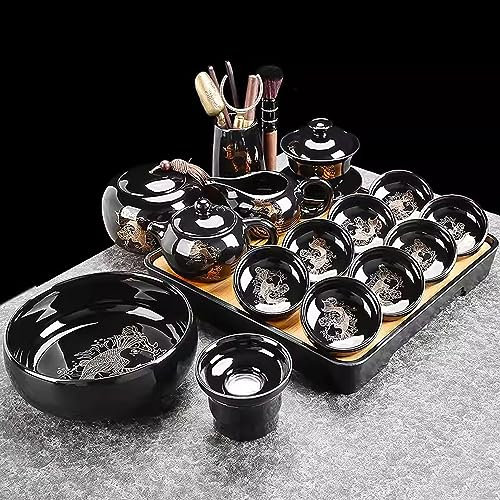 XaEjNzwDT Tetera marroqui teteras para te Juego de te Tetera de recepción de Oficina, Juego de té Kung Fu con Mango Lateral de cerámica(Color:16,Size:)