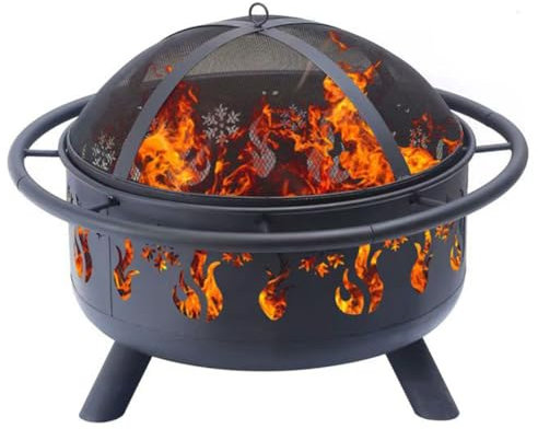 Braciere da Giardino Braciere Grande, Bracieri da Giardino con Parascintille & Attizzatoio, Braciere da Esterno per Barbecue, Braciere Multifunzionale, Barbecue e Riscaldamento