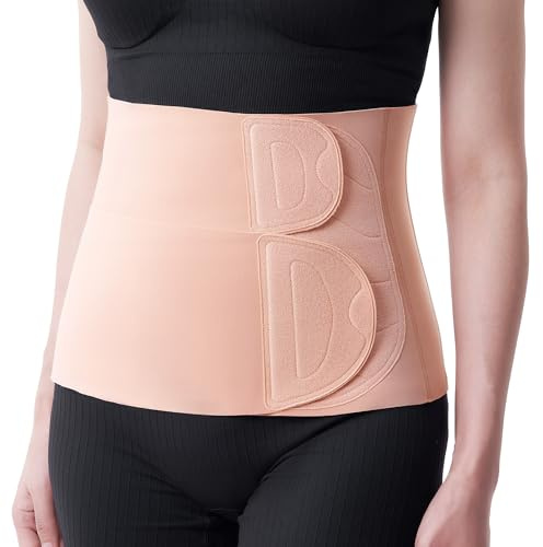 momcozy Ergowrap magbälte efter födsel, 3D-kompression och ryggstöd för kejsarsnitt reformation, sömlöst magband för vardag och sport, osynligt Shapewear efter förlossning, storlek L)