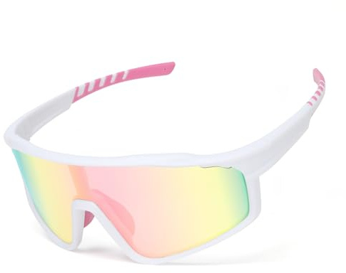 UVTQSSP Fahrradbrille Herren Damen, Laufbrille Polarisierte UV-Schutz Sportbrille Verstellbarer Nasensteg Vollrahmen Sonnenbrille with Belüftungsöffnungen