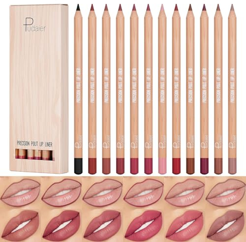 LOPHE Delineador de Labios, 12 Colores Juego de Delineadores de Labios Mate, Perfilador Labios Profesional para Mujeres, Textura Suave, Duradero y Resistente al Agua, Delinear Los Lips (Estilo B)