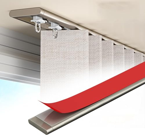 Binario Adesivo per Tenda da Soffitto Bastone Tende Ultra Sottile Asta per Tende Oscuranti in Alluminio per Soggiorno Camera da Letto(Champagne,0.80 m/2.6')