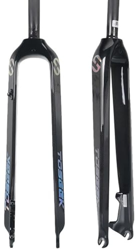 MESOVFCA Forcella Anteriore in Carbonio 26 27,5 29 Pollici Forcella MTB Rigida 1-1/8'' Tubo Dritto Forcella per Bici con Freno a Disco per Bici da Corsa e da Arrampicata 9 * 100 mm QR