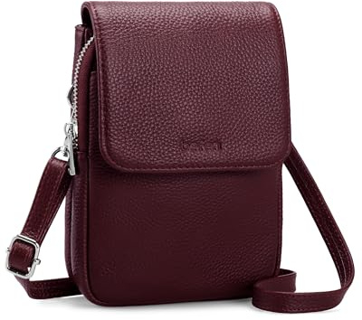 befen Echtleder Handytasche zum Umhängen, Handy Umhängetasche Damen Leder