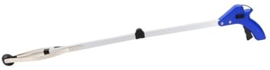 NIUSABOU Behinderte Handschellen, Aluminium Faltbare Küche Reacher Grabber Mit Saugnapf Grip Blau 81cm