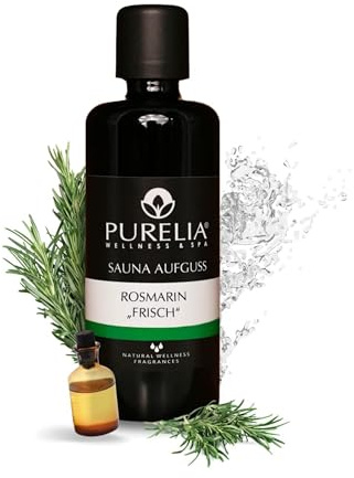PURELIA Saunaaufguss Konzentrat Rosmarin frisch 100 ml natürlicher Sauna-aufguss - reine ätherische Öle