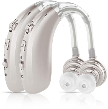 Britzgo Facile et léger à utiliser,Réglage 6 niveaux,Qualité sonore HD (Paire,Argenté).