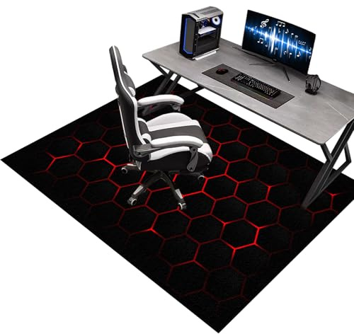 Gaming-stolmatta för hårt trägolv, halkfritt golvskydd, gaming golvskyddsmatta 120 x 140 cm, stolunderlägg för spelstol och kontorsstol, speldator stolsmatta för lekrum hemmakontor