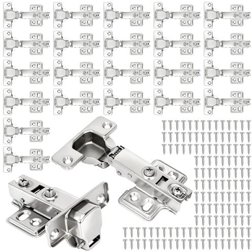 rloao 24pcs Soft Close Cabinet Door Hinges, Clip-On Kitchen Cupboard Hinges