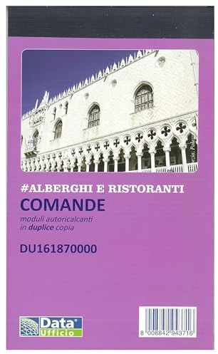 As Global 40 Blocchi Comande Autoricalcanti per Ristoranti e Bar – Duplice Copia con Fogli Staccabili Numerati – Blocchi Ordini Camerieri per Ristorazione, Pizzerie, Pub, Alberghi