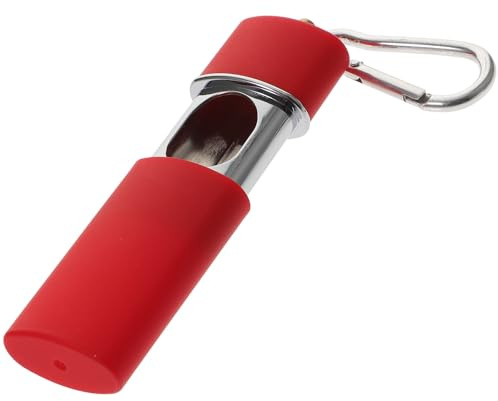 CATIEBYE Posacenere Portachiavi Rettangolare Rosso in Metallo Portatile Tascabile Chiusura Fine per Outdoor e Montagna