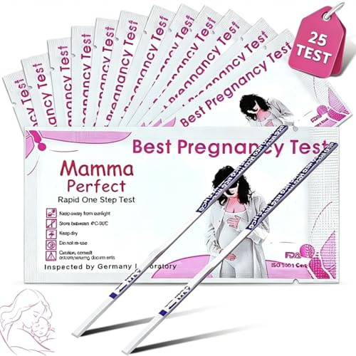 30 Pièces Tests de Grossesse Précoces 10 mIU/mL–Dispositifs de Test HCG Urinaire Haute Sensibilité,Utilisation À Domicile Pour Vérification De Grossesse,Emballées Individuellement