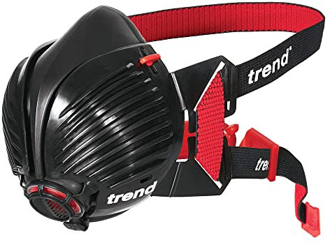 Trend Respiratore riutilizzabile SM Stealth Dust Mask P3, APF20 X WEL, include filtri sostituibili, colori assortiti (Black/Red o Black/Green), Piccolo medio, STEALTH/SM