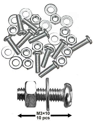 10 Edelstahlschrauben M 3x10mm mit Muttern & Unterlegscheiben passgenaues Gewinde Rundkopf hochwertige stabile Schrauben aus Edelstahl Gewindeschrauben Maschinenschrauben Schrauben-Set