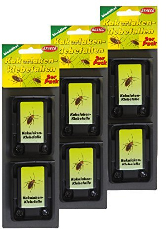 Preisjubel 6 x Kakerlaken-Klebefallen, Ungeziefer-Falle, Insektenfalle, Köderdose