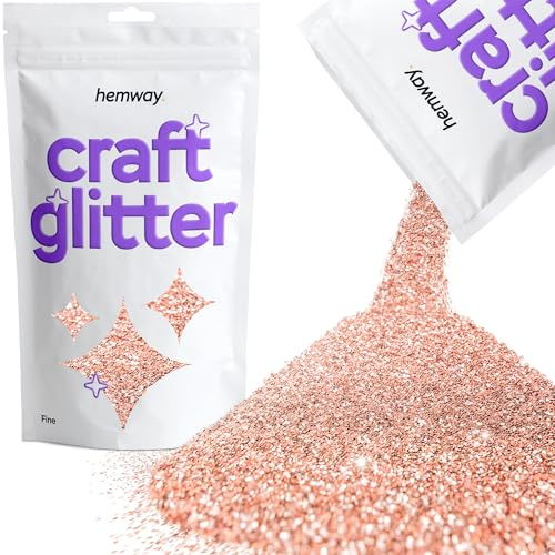3,5 Unzen Hemway Craft Glitter passt gut 1/64 Zoll 0,4 mm 0,015 Zoll (Roségold)