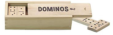 Jeujura - Jeu de Dominos en Bois - Jeu de Société dès 3 Ans - 66450 | 28 Dominos - Coffret de Rangement en Bois Coulissant - Jeu de Société Familial - L'Arbre à Jouer
